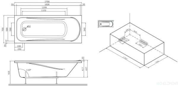 Акриловая ванна AM.PM Sense W75A-170-070W-KL 170х70 см Акриловая ванна AM.PM Sense W75A-170-070W-KL 170х70 см
