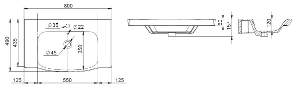Раковина мебельная AM.PM Like, M80WCC0802WG
