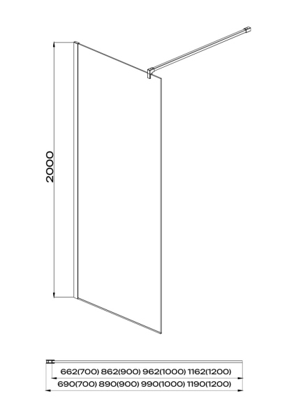 AQ WIW 07020CH Душевая перегородка Aquatek Walk in 700x2000 профиль хром, стекло прозрачное AQ WIW 07020CH Душевая перегородка Aquatek Walk in 700x2000 профиль хром, стекло прозрачное