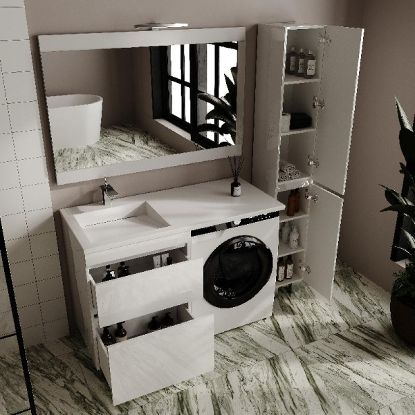 Тумба без раковины напольная Style Line "Даллас ЛЕОН 120", Люкс белая, СС-00002438