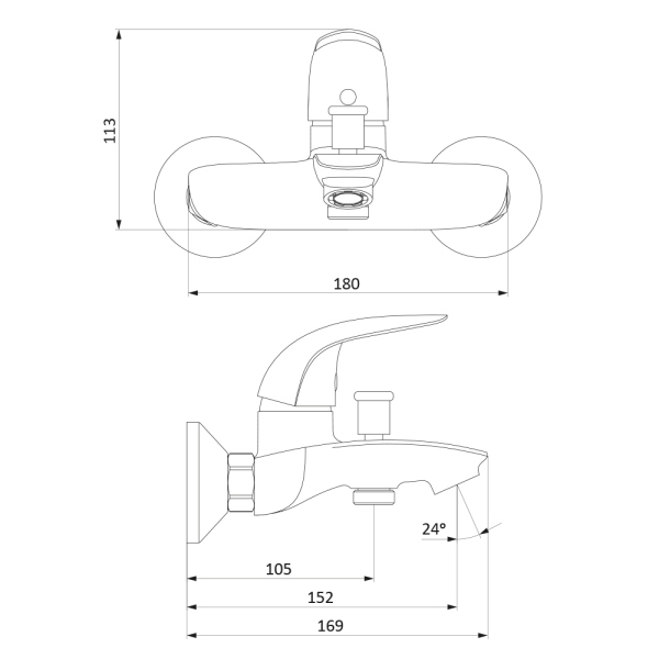 Смеситель для ванны и душа Damixa Eclipse, 311000001